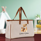 Lion Mom And Baby Name Custom Cotton Canvas Tote Bag Custom Pet Lover Gift Pet Portrait Bag Personalized Pet Owner Gift Tote Bag