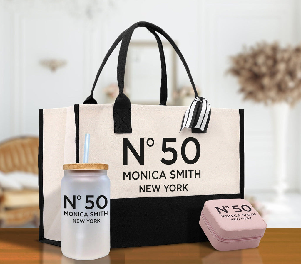 Birthday Celebration Personalized Gift Canvas Tote Bag with Name and State 40th 50th Birthday Gift Tote Bag for Her Custom Birthday Gift