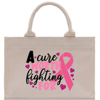 A Cure Worth Fighting For Cotton Canvas Tote Bag Cancer Support Group Tote Bag For Friends Motivational Gift Bag Cancer Awareness Tote Bag