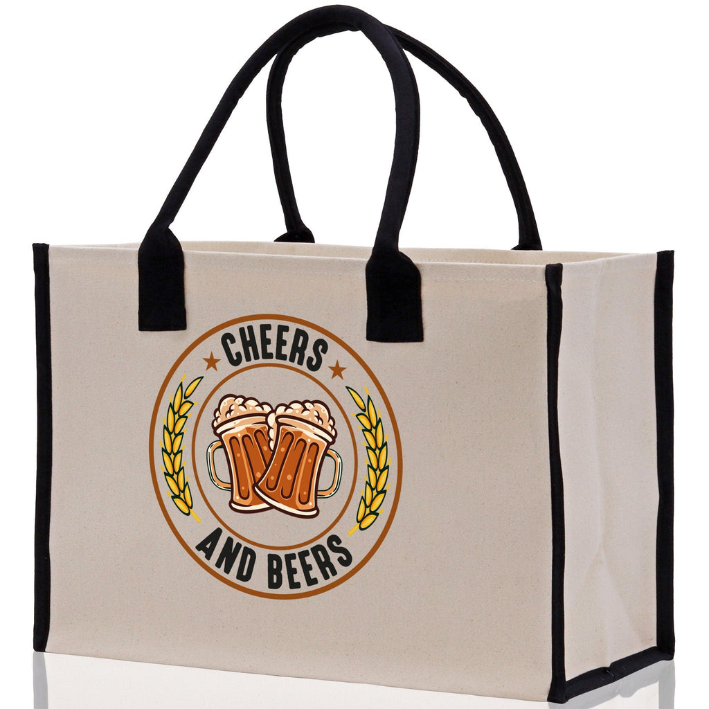 Cheers And Beers Cotton Canvas Tote Bag for German Octoberfest Beer Festival Party Bag Beer Lovers Gift Bag