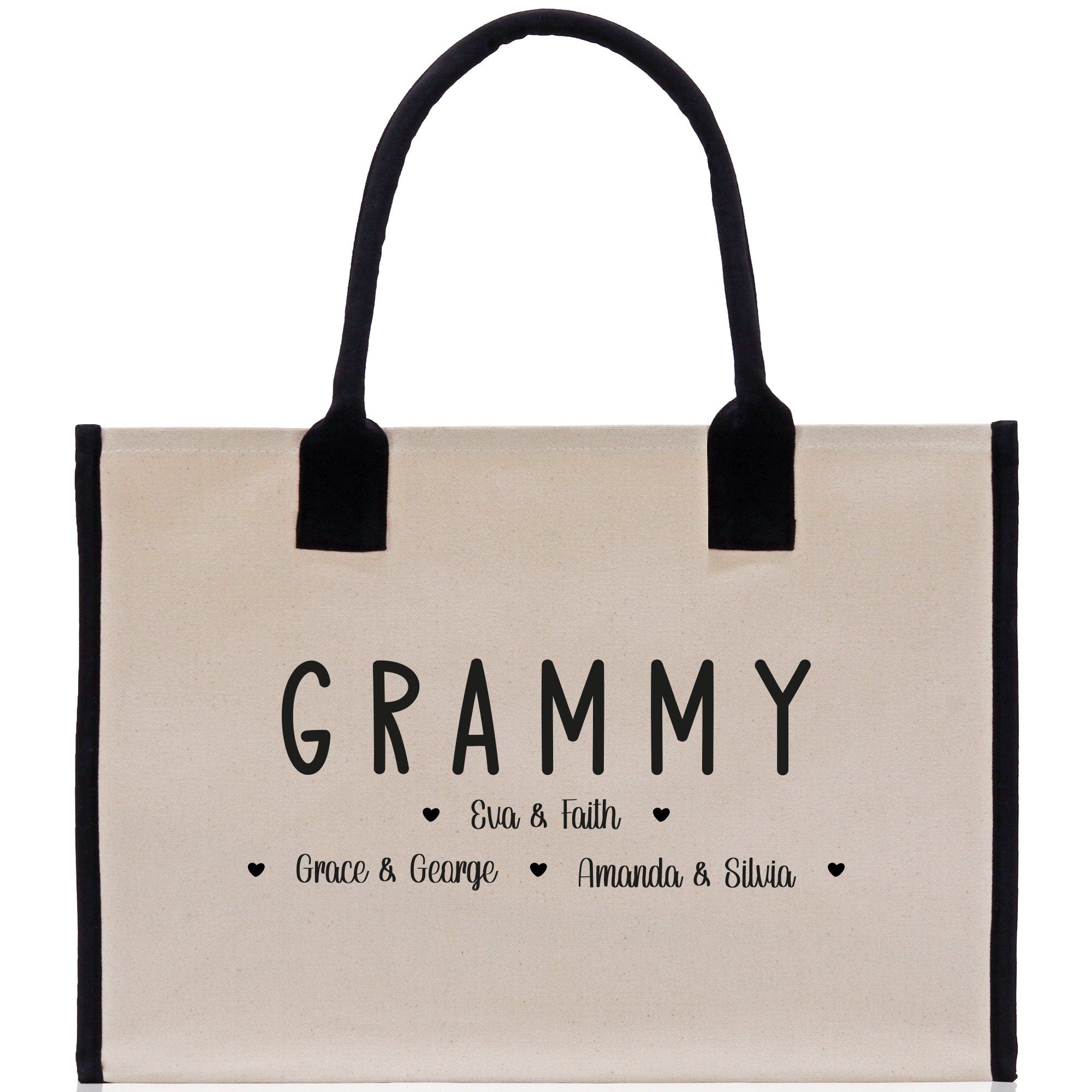 Grammy Grandchild Kids Names Custom Grandma Tote Bag Grandma's Getaway Bag Personalized Grandma Gift Bag Shopping Bag Mother Day Gift