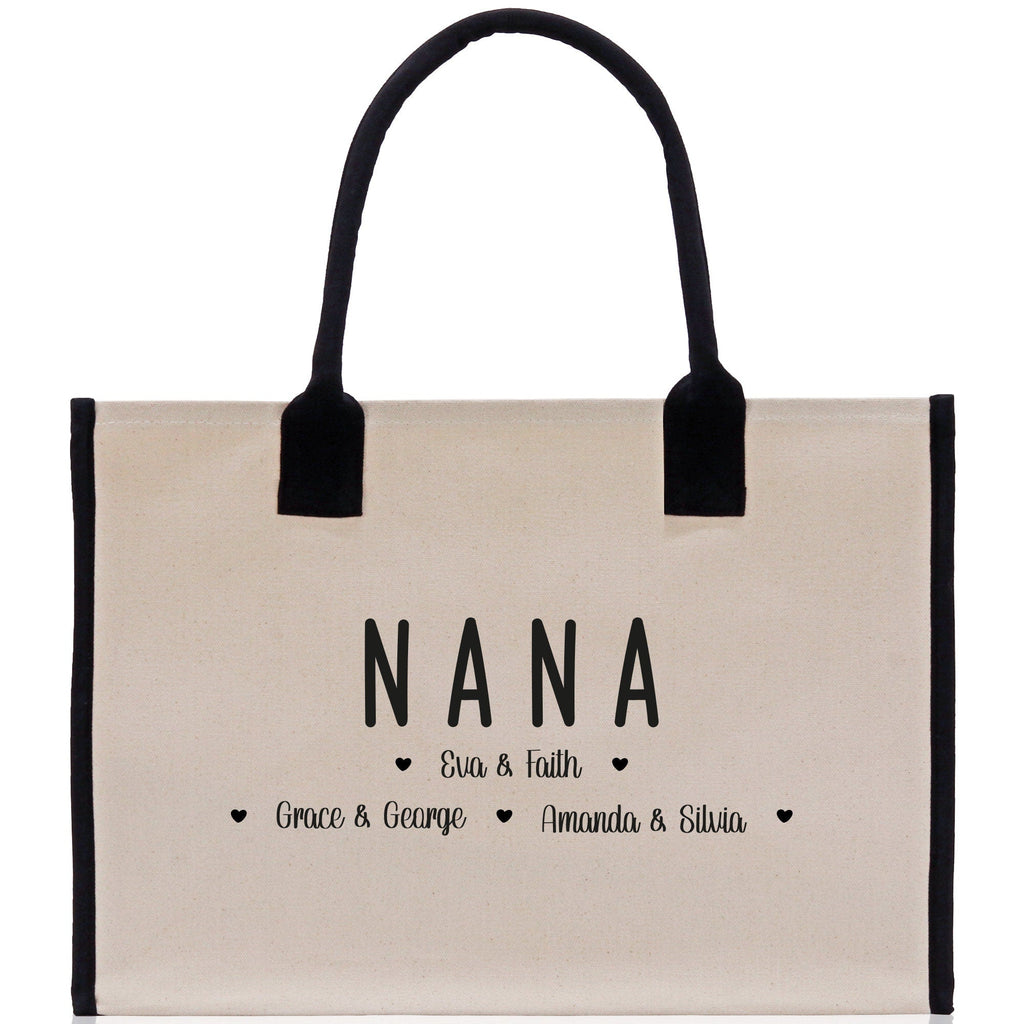 Nana Grandchild Kids Names Custom Grandma Tote Bag Grandma's Getaway Bag Gigi Bag Personalized Grandma Gift Bag Shopping Bag Mother Day Gift