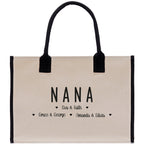 Nana Grandchild Kids Names Custom Grandma Tote Bag Grandma's Getaway Bag Gigi Bag Personalized Grandma Gift Bag Shopping Bag Mother Day Gift