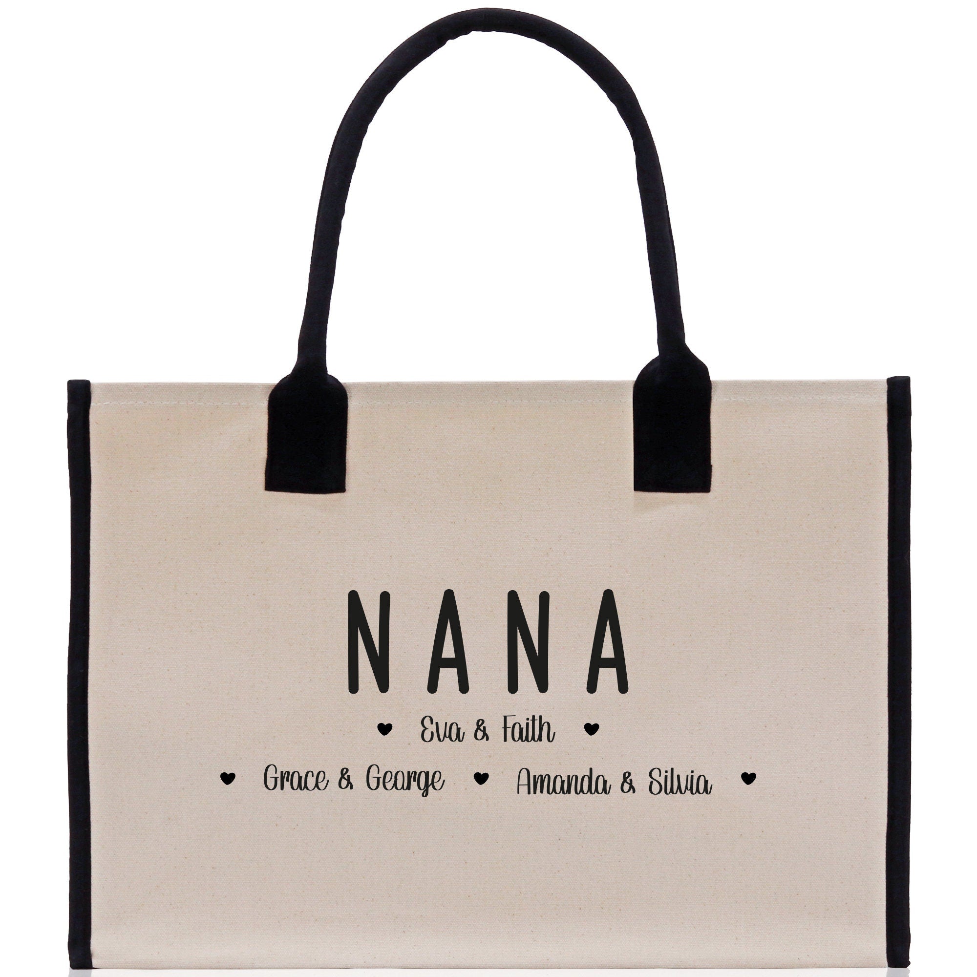 Nana Grandchild Kids Names Custom Grandma Tote Bag Grandma's Getaway Bag Gigi Bag Personalized Grandma Gift Bag Shopping Bag Mother Day Gift