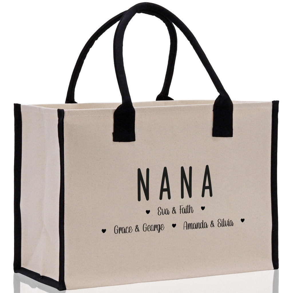 Nana Grandchild Kids Names Custom Grandma Tote Bag Grandma's Getaway Bag Gigi Bag Personalized Grandma Gift Bag Shopping Bag Mother Day Gift
