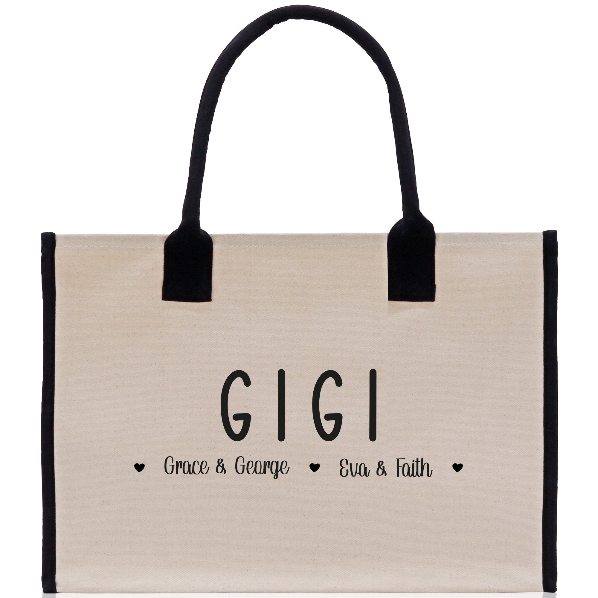 Gigi Grandchild Kids Names Custom Grandma Tote Bag Grandma's Getaway Bag Gigi Bag Personalized Grandma Gift Bag Shopping Bag Mother Day Gift