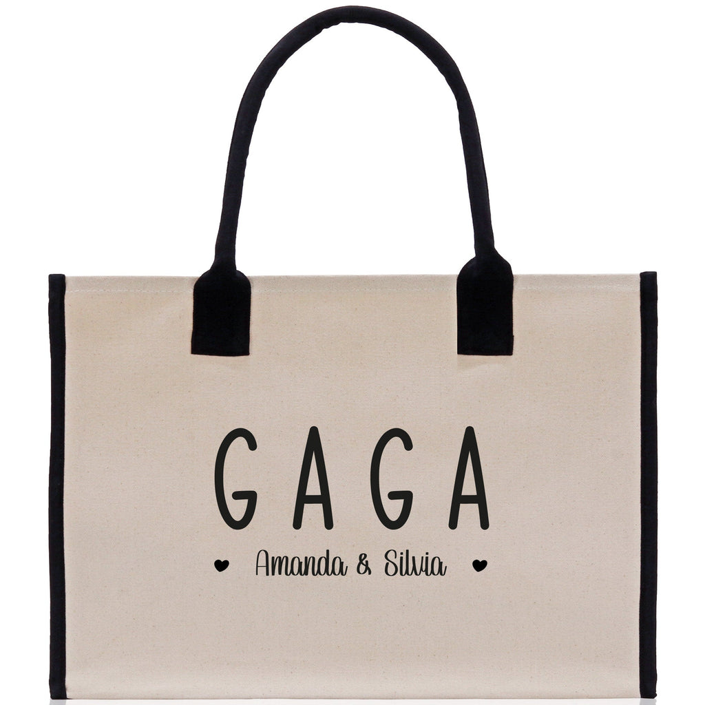 Gaga Grandchild Kids Names Custom Grandma Tote Bag Grandma's Getaway Bag Gigi Bag Personalized Grandma Gift Bag Shopping Bag Mother Day Gift
