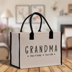 Grandma Grandchild Kids Names Custom Grandma Tote Bag Grandma's Getaway Bag Personalized Grandma Gift Bag Shopping Bag Mother Day Gift