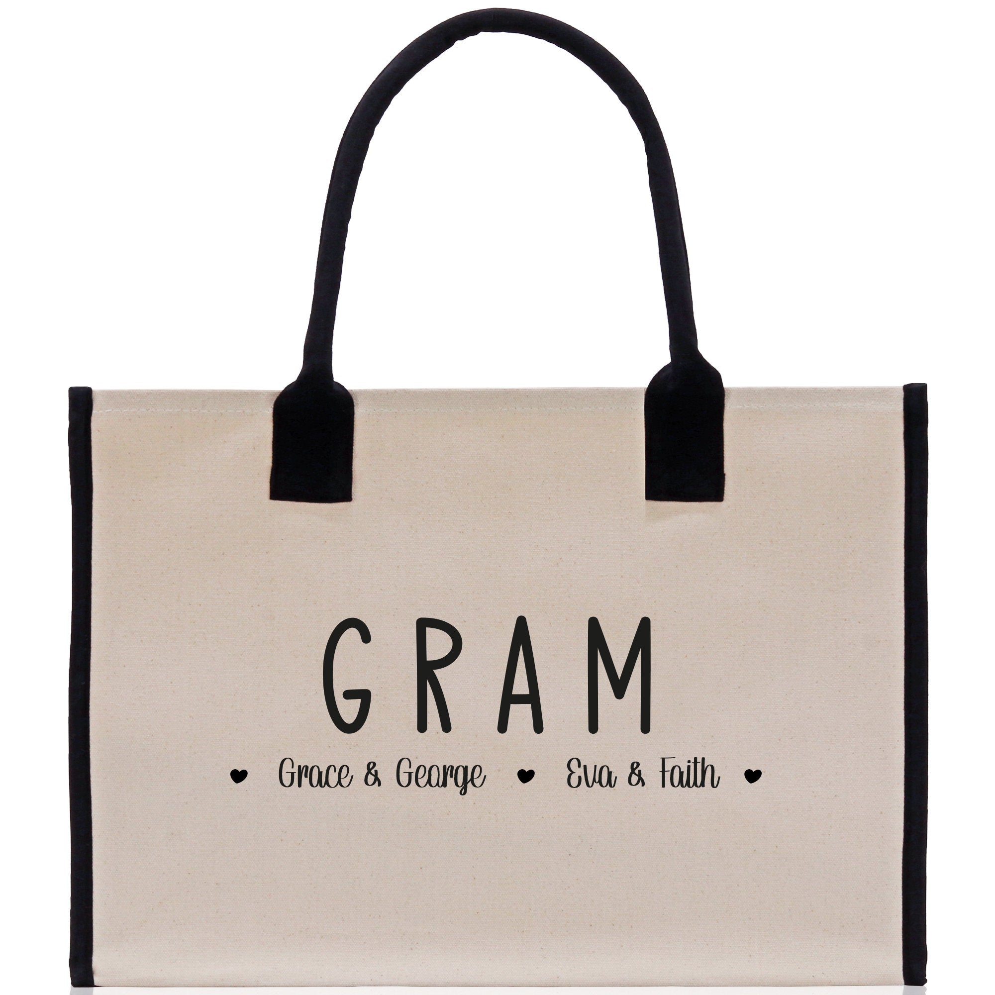 Gram Grandchild Kids Names Custom Grandma Tote Bag Grandma's Getaway Bag Gigi Bag Personalized Grandma Gift Bag Shopping Bag Mother Day Gift