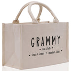 Grammy Grandchild Kids Names Custom Grandma Tote Bag Grandma's Getaway Bag Personalized Grandma Gift Bag Shopping Bag Mother Day Gift