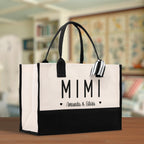 Mimi Grandchild Kids Names Custom Grandma Tote Bag Grandma's Getaway Bag Gigi Bag Personalized Grandma Gift Bag Shopping Bag Mother Day Gift