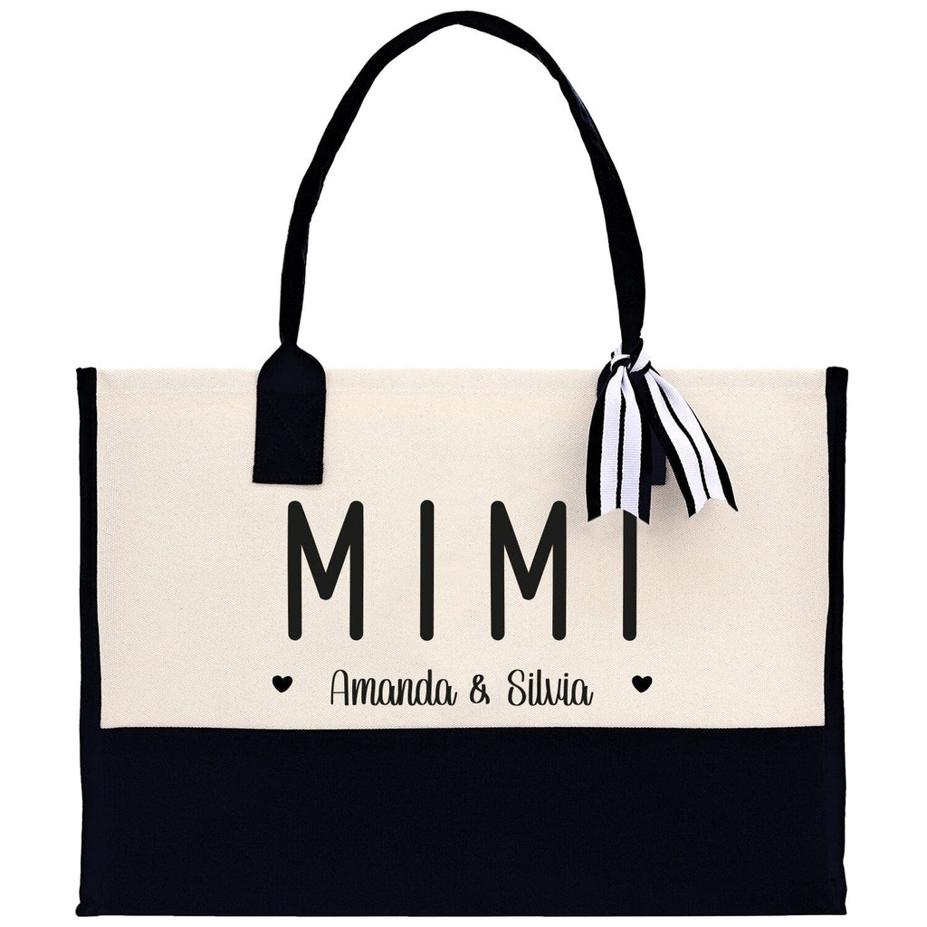 Mimi Grandchild Kids Names Custom Grandma Tote Bag Grandma's Getaway Bag Gigi Bag Personalized Grandma Gift Bag Shopping Bag Mother Day Gift