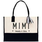 Mimi Grandchild Kids Names Custom Grandma Tote Bag Grandma's Getaway Bag Gigi Bag Personalized Grandma Gift Bag Shopping Bag Mother Day Gift