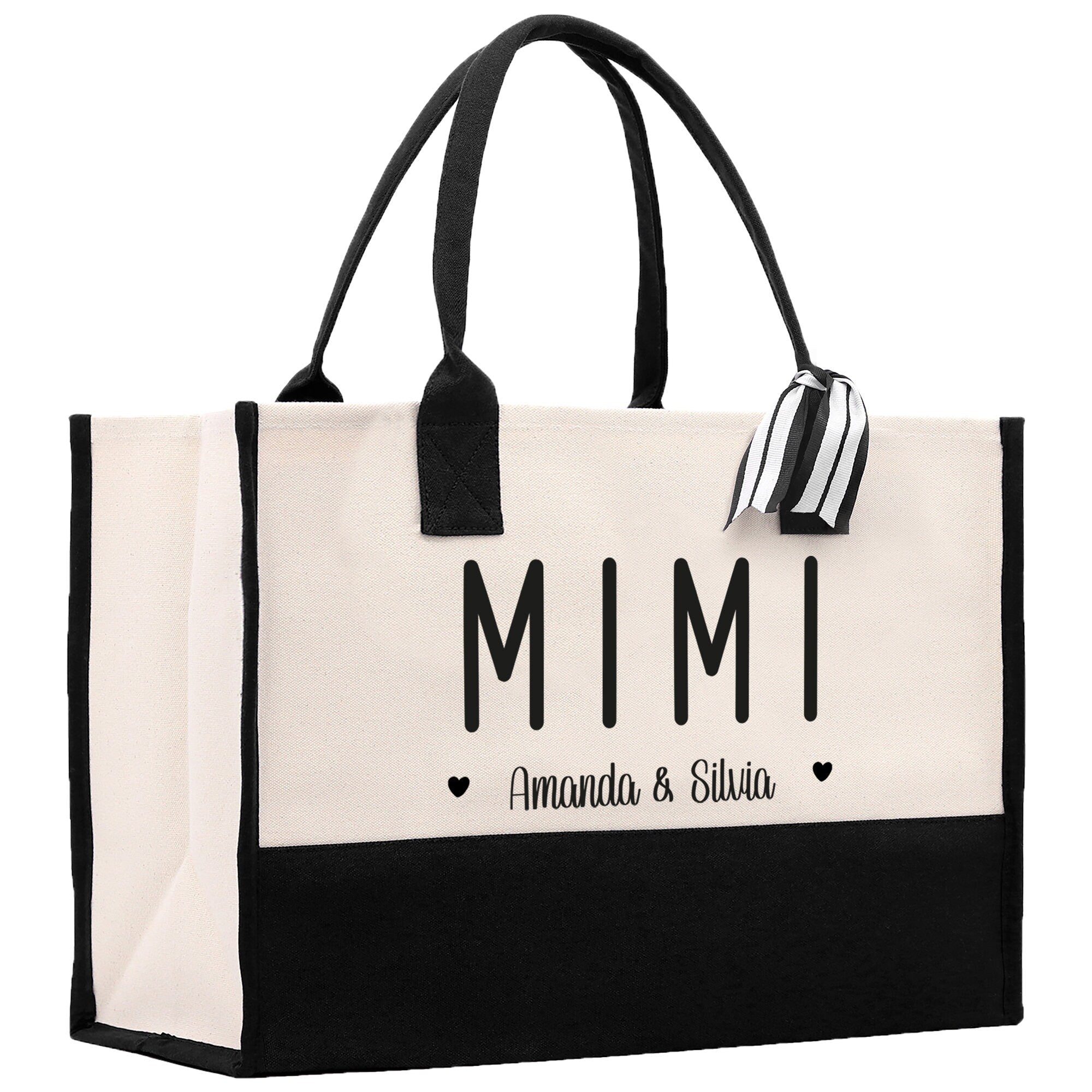 Mimi Grandchild Kids Names Custom Grandma Tote Bag Grandma's Getaway Bag Gigi Bag Personalized Grandma Gift Bag Shopping Bag Mother Day Gift