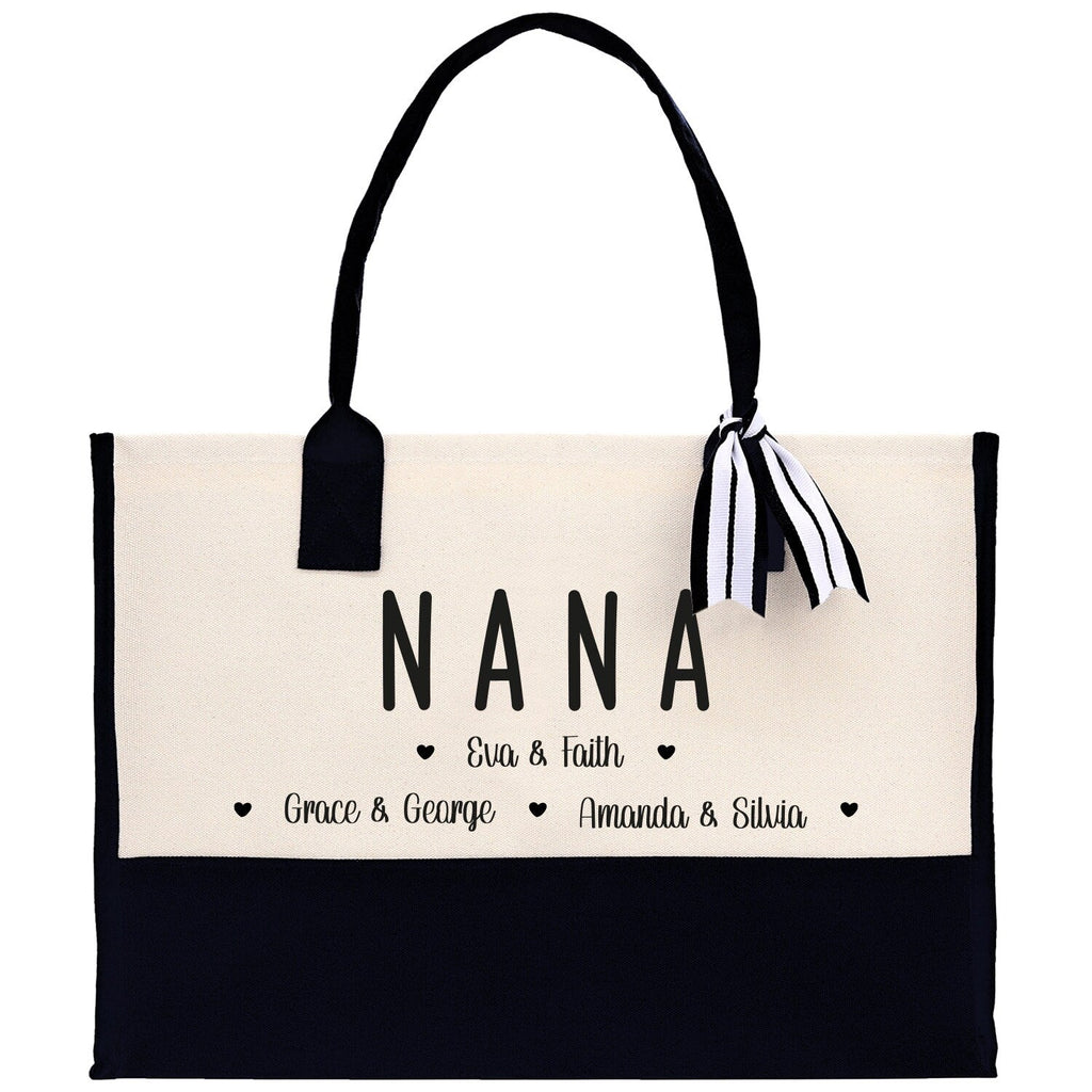 Nana Grandchild Kids Names Custom Grandma Tote Bag Grandma's Getaway Bag Gigi Bag Personalized Grandma Gift Bag Shopping Bag Mother Day Gift