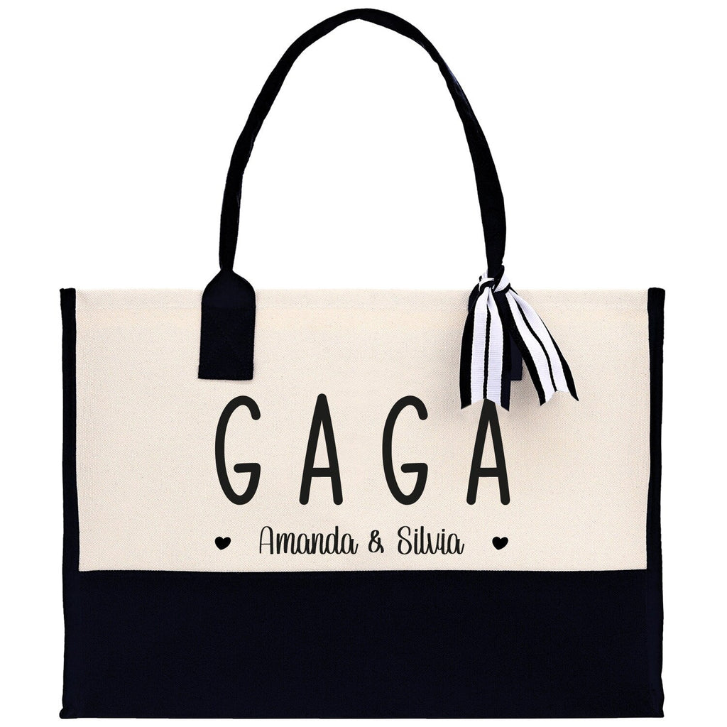 Gaga Grandchild Kids Names Custom Grandma Tote Bag Grandma's Getaway Bag Gigi Bag Personalized Grandma Gift Bag Shopping Bag Mother Day Gift