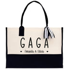 Gaga Grandchild Kids Names Custom Grandma Tote Bag Grandma's Getaway Bag Gigi Bag Personalized Grandma Gift Bag Shopping Bag Mother Day Gift