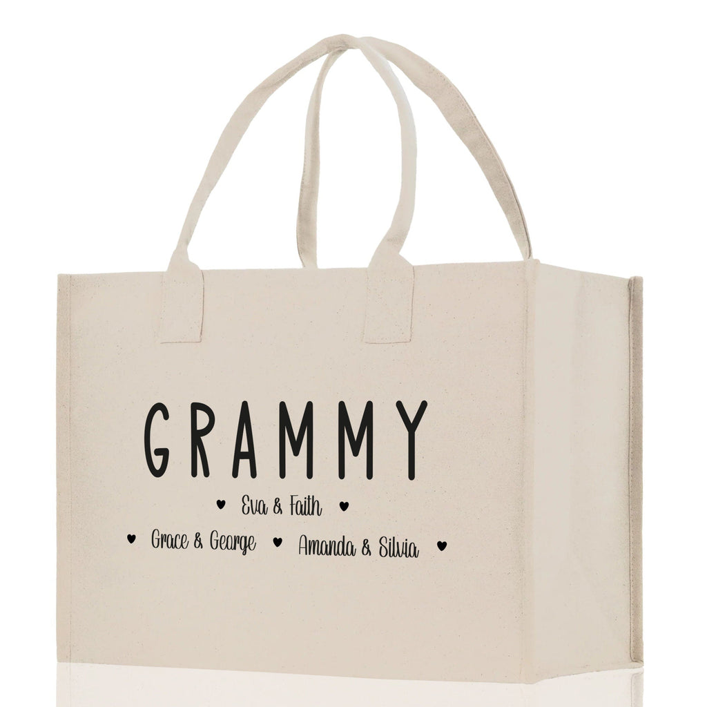 Grammy Grandchild Kids Names Custom Grandma Tote Bag Grandma's Getaway Bag Personalized Grandma Gift Bag Shopping Bag Mother Day Gift