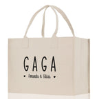 Gaga Grandchild Kids Names Custom Grandma Tote Bag Grandma's Getaway Bag Gigi Bag Personalized Grandma Gift Bag Shopping Bag Mother Day Gift