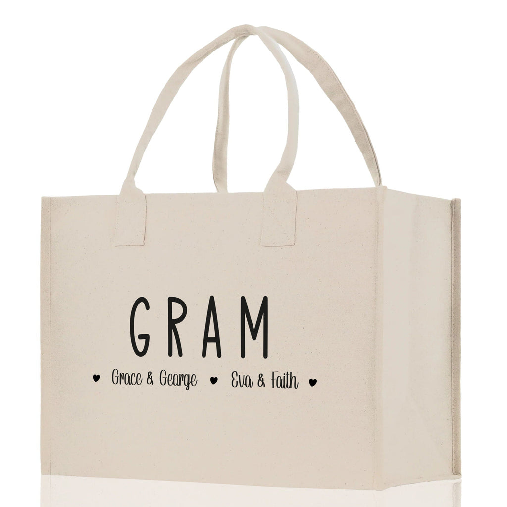Gram Grandchild Kids Names Custom Grandma Tote Bag Grandma's Getaway Bag Gigi Bag Personalized Grandma Gift Bag Shopping Bag Mother Day Gift