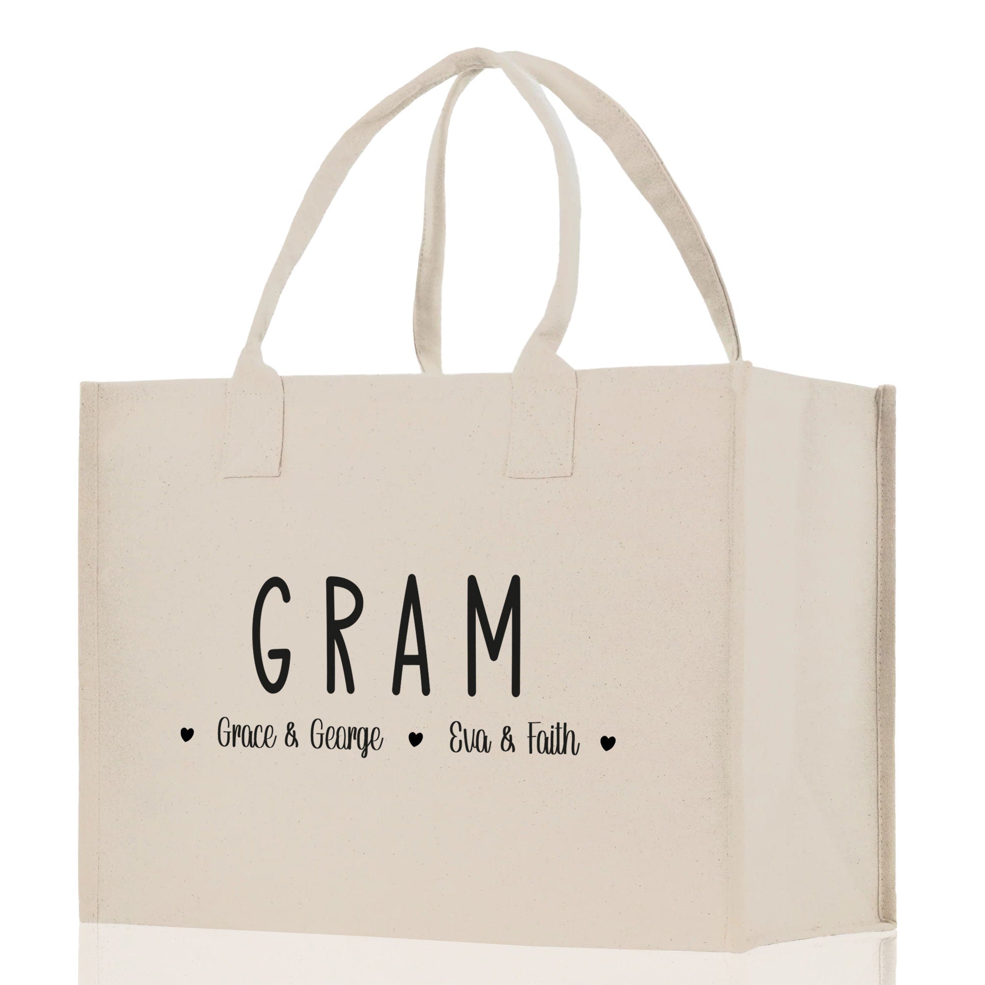 Gram Grandchild Kids Names Custom Grandma Tote Bag Grandma's Getaway Bag Gigi Bag Personalized Grandma Gift Bag Shopping Bag Mother Day Gift