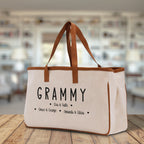 Grammy Grandchild Kids Names Custom Grandma Tote Bag Grandma's Getaway Bag Personalized Grandma Gift Bag Shopping Bag Mother Day Gift