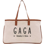 Gaga Grandchild Kids Names Custom Grandma Tote Bag Grandma's Getaway Bag Gigi Bag Personalized Grandma Gift Bag Shopping Bag Mother Day Gift