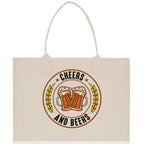 Cheers And Beers Cotton Canvas Tote Bag for German Octoberfest Beer Festival Party Bag Beer Lovers Gift Bag