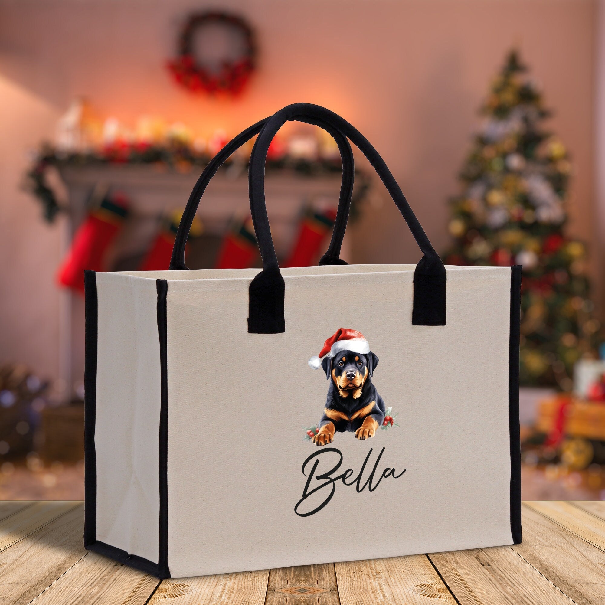 Labrador Retriever Custom Dog Name Cotton Canvas Tote Bag Custom Pet Lover Gift Pet Portrait Bag Personalized Pet Owner Gift Tote Bag