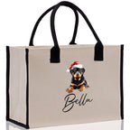 Labrador Retriever Custom Dog Name Cotton Canvas Tote Bag Custom Pet Lover Gift Pet Portrait Bag Personalized Pet Owner Gift Tote Bag