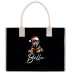 Labrador Retriever Custom Dog Name Cotton Canvas Tote Bag Custom Pet Lover Gift Pet Portrait Bag Personalized Pet Owner Gift Tote Bag