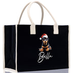 Labrador Retriever Custom Dog Name Cotton Canvas Tote Bag Custom Pet Lover Gift Pet Portrait Bag Personalized Pet Owner Gift Tote Bag