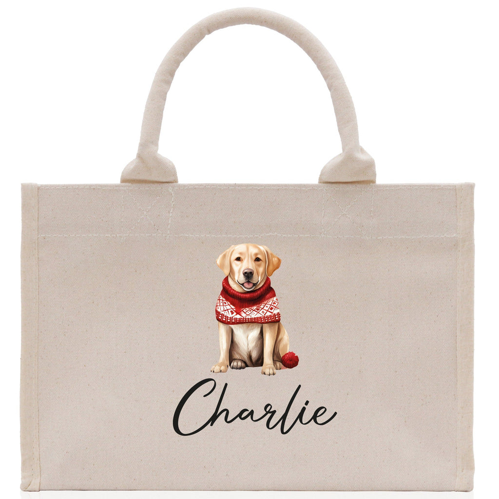 Golden Retriever Custom Dog Name Cotton Canvas Tote Bag Custom Pet Lover Gift Pet Portrait Bag Personalized Pet Owner Gift Tote Bag