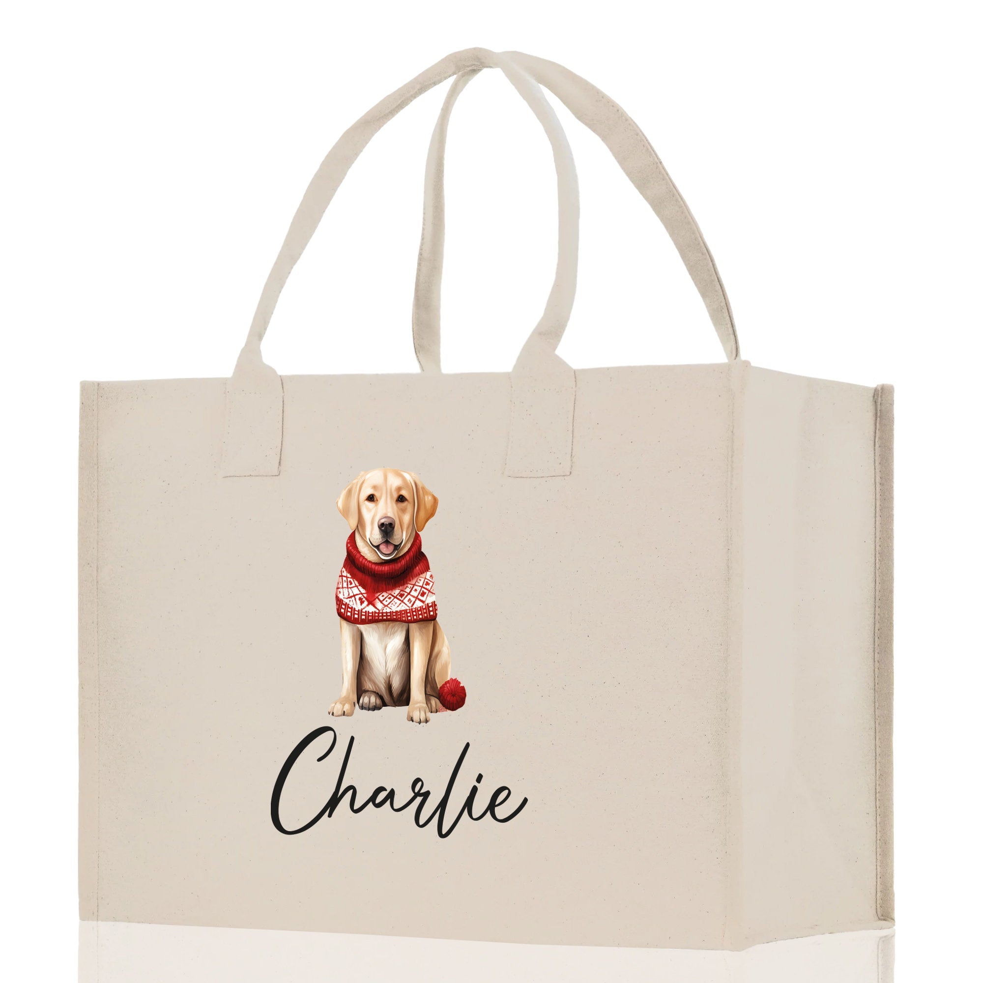 Golden Retriever Custom Dog Name Cotton Canvas Tote Bag Custom Pet Lover Gift Pet Portrait Bag Personalized Pet Owner Gift Tote Bag