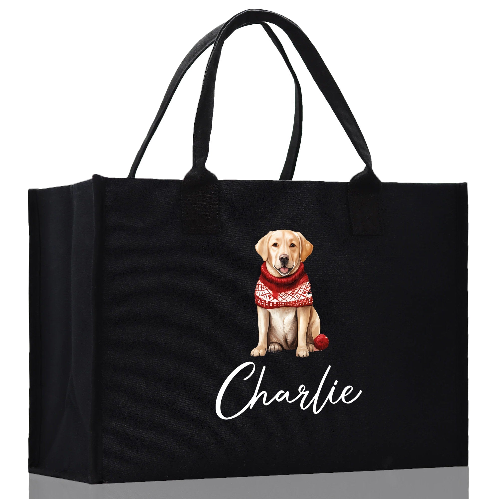 Golden Retriever Custom Dog Name Cotton Canvas Tote Bag Custom Pet Lover Gift Pet Portrait Bag Personalized Pet Owner Gift Tote Bag