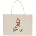 Baby Golden Retriever Custom Name Custom Cotton Canvas Tote Bag Custom Pet Lover Gift Pet Portrait Bag Personalized Pet Owner Gift Tote Bag