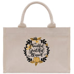 Thankful Grateful Blessed Cotton Canvas Tote Bag Thanksgiving Bag Autumn Fall Vibes Bag Motivational Bag Blessed Bag Fall Market Grocery Bag