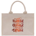Thankful Grateful Blessed Cotton Canvas Tote Bag Thanksgiving Bag Autumn Fall Vibes Bag Motivational Bag Blessed Bag Fall Market Grocery Bag