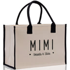 Mimi Grandchild Kids Names Custom Grandma Tote Bag Grandma's Getaway Bag Gigi Bag Personalized Grandma Gift Bag Shopping Bag Mother Day Gift