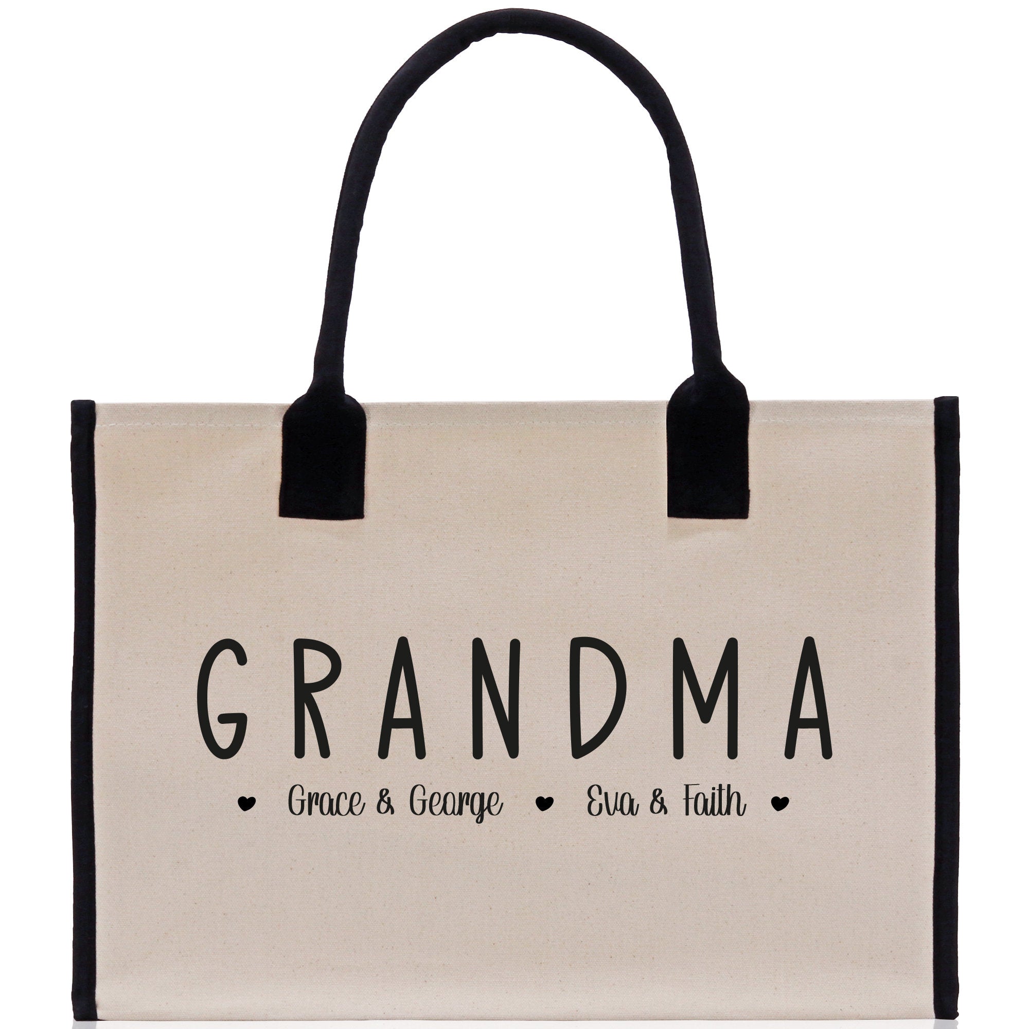 Grandma Grandchild Kids Names Custom Grandma Tote Bag Grandma's Getaway Bag Personalized Grandma Gift Bag Shopping Bag Mother Day Gift