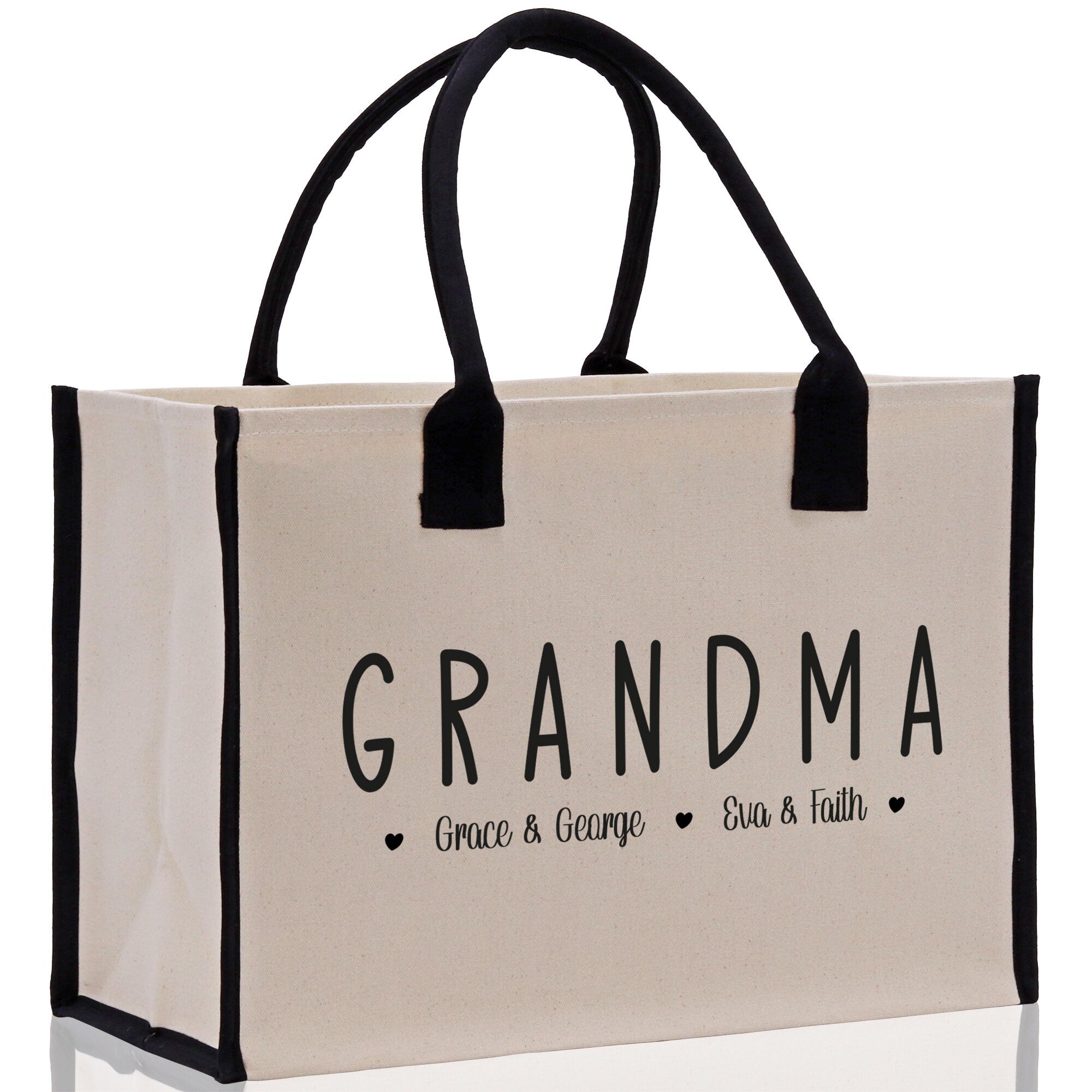 Grandma Grandchild Kids Names Custom Grandma Tote Bag Grandma's Getaway Bag Personalized Grandma Gift Bag Shopping Bag Mother Day Gift