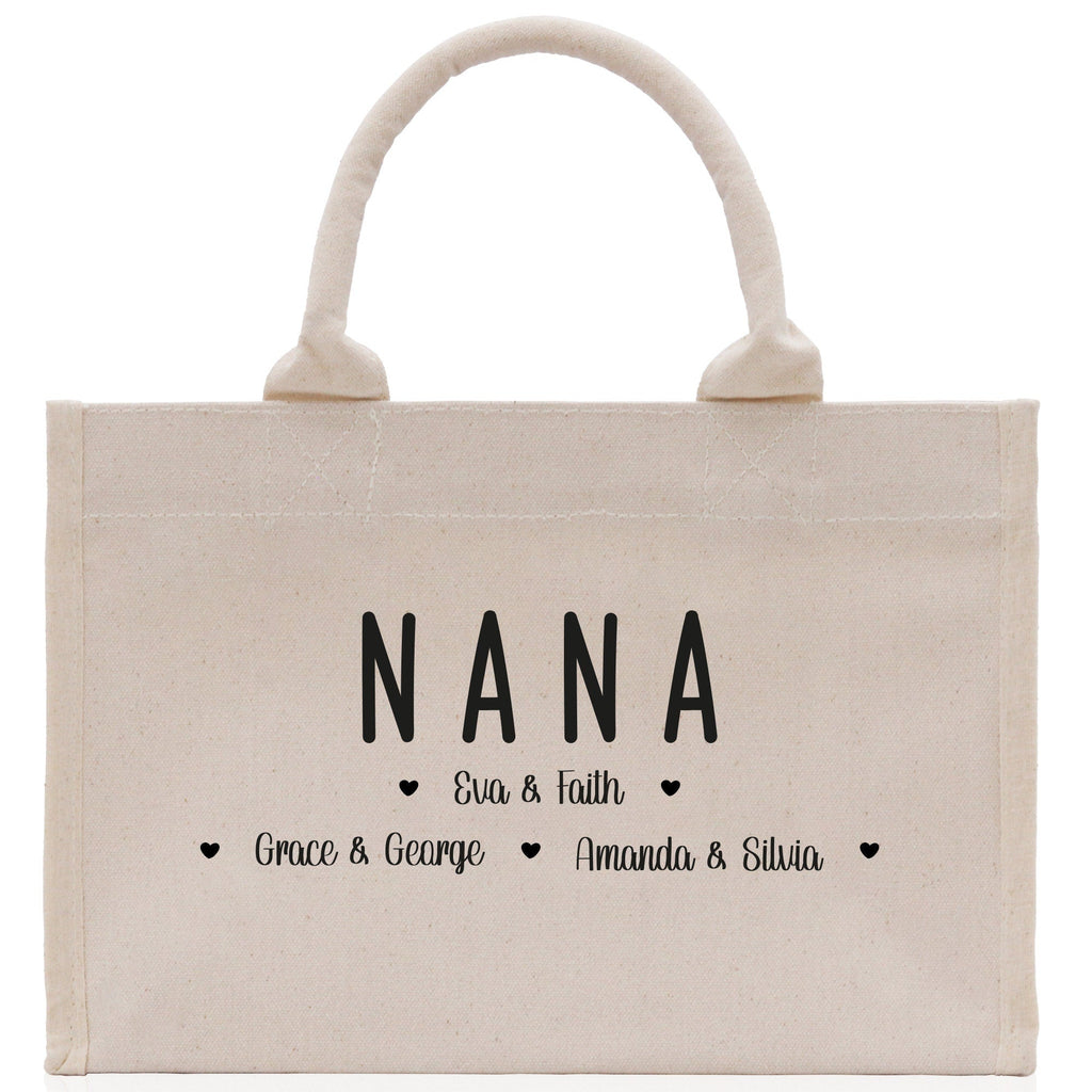 Nana Grandchild Kids Names Custom Grandma Tote Bag Grandma's Getaway Bag Gigi Bag Personalized Grandma Gift Bag Shopping Bag Mother Day Gift