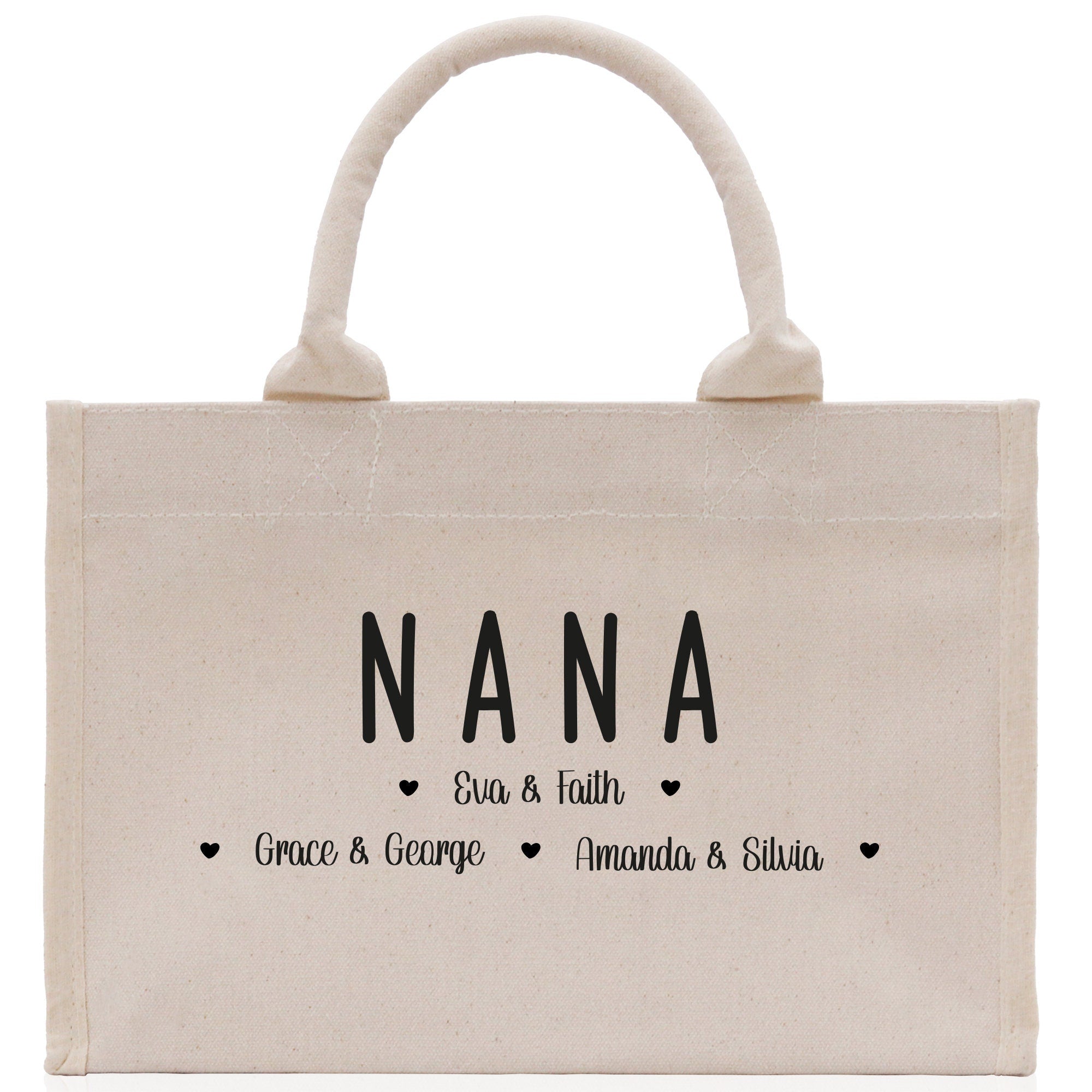Nana Grandchild Kids Names Custom Grandma Tote Bag Grandma's Getaway Bag Gigi Bag Personalized Grandma Gift Bag Shopping Bag Mother Day Gift