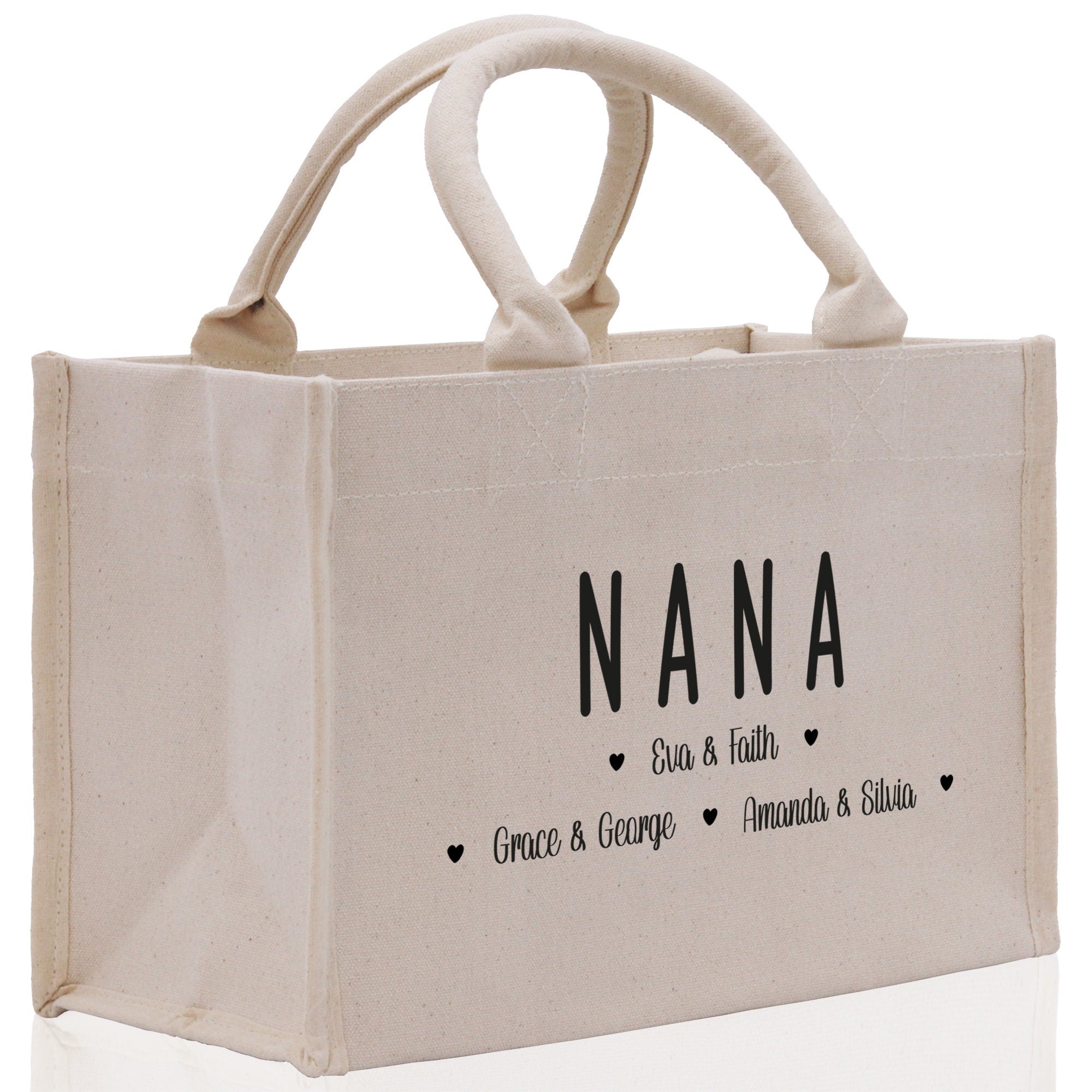 Nana Grandchild Kids Names Custom Grandma Tote Bag Grandma's Getaway Bag Gigi Bag Personalized Grandma Gift Bag Shopping Bag Mother Day Gift