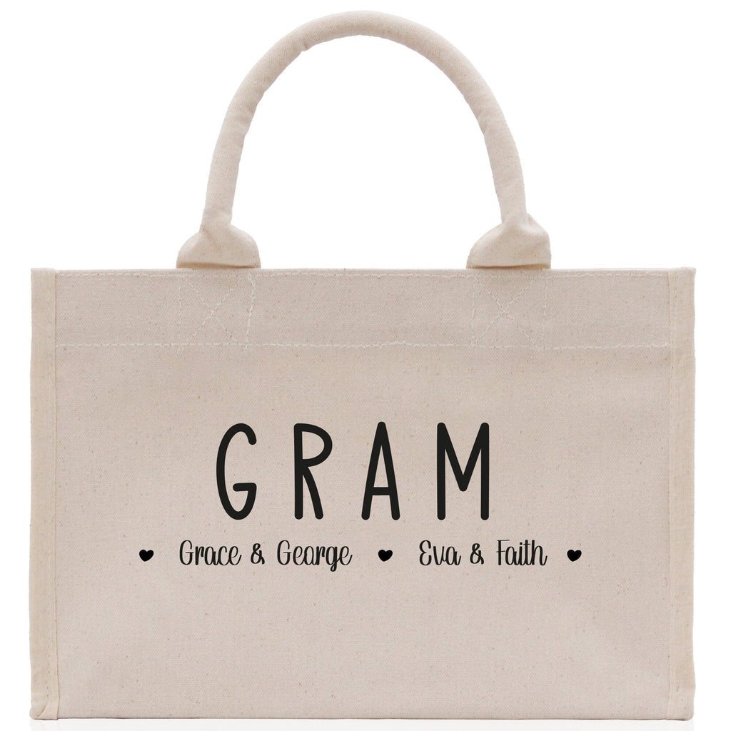 Gram Grandchild Kids Names Custom Grandma Tote Bag Grandma's Getaway Bag Gigi Bag Personalized Grandma Gift Bag Shopping Bag Mother Day Gift
