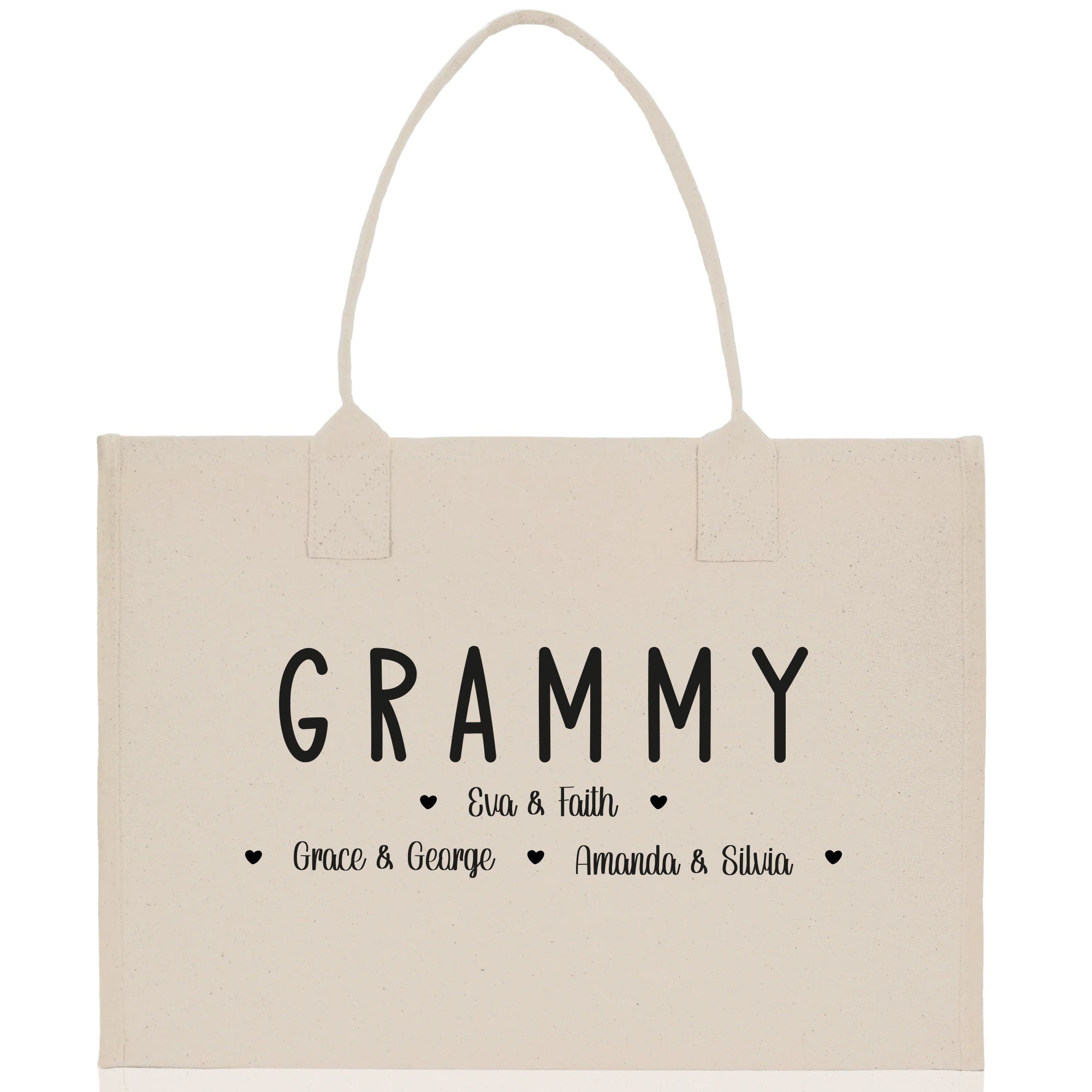 Grammy Grandchild Kids Names Custom Grandma Tote Bag Grandma's Getaway Bag Personalized Grandma Gift Bag Shopping Bag Mother Day Gift