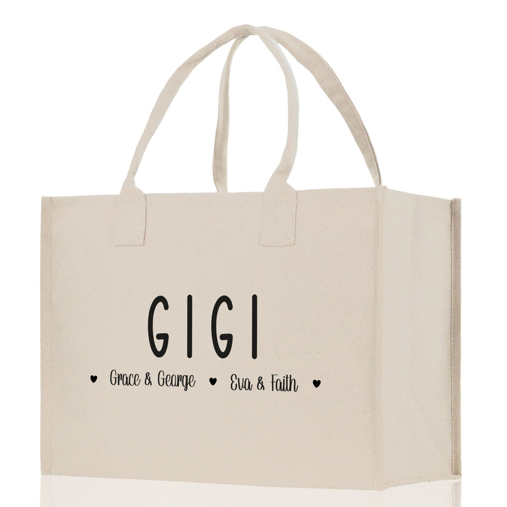 Gigi Grandchild Kids Names Custom Grandma Tote Bag Grandma's Getaway Bag Gigi Bag Personalized Grandma Gift Bag Shopping Bag Mother Day Gift