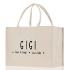 Gigi Grandchild Kids Names Custom Grandma Tote Bag Grandma's Getaway Bag Gigi Bag Personalized Grandma Gift Bag Shopping Bag Mother Day Gift