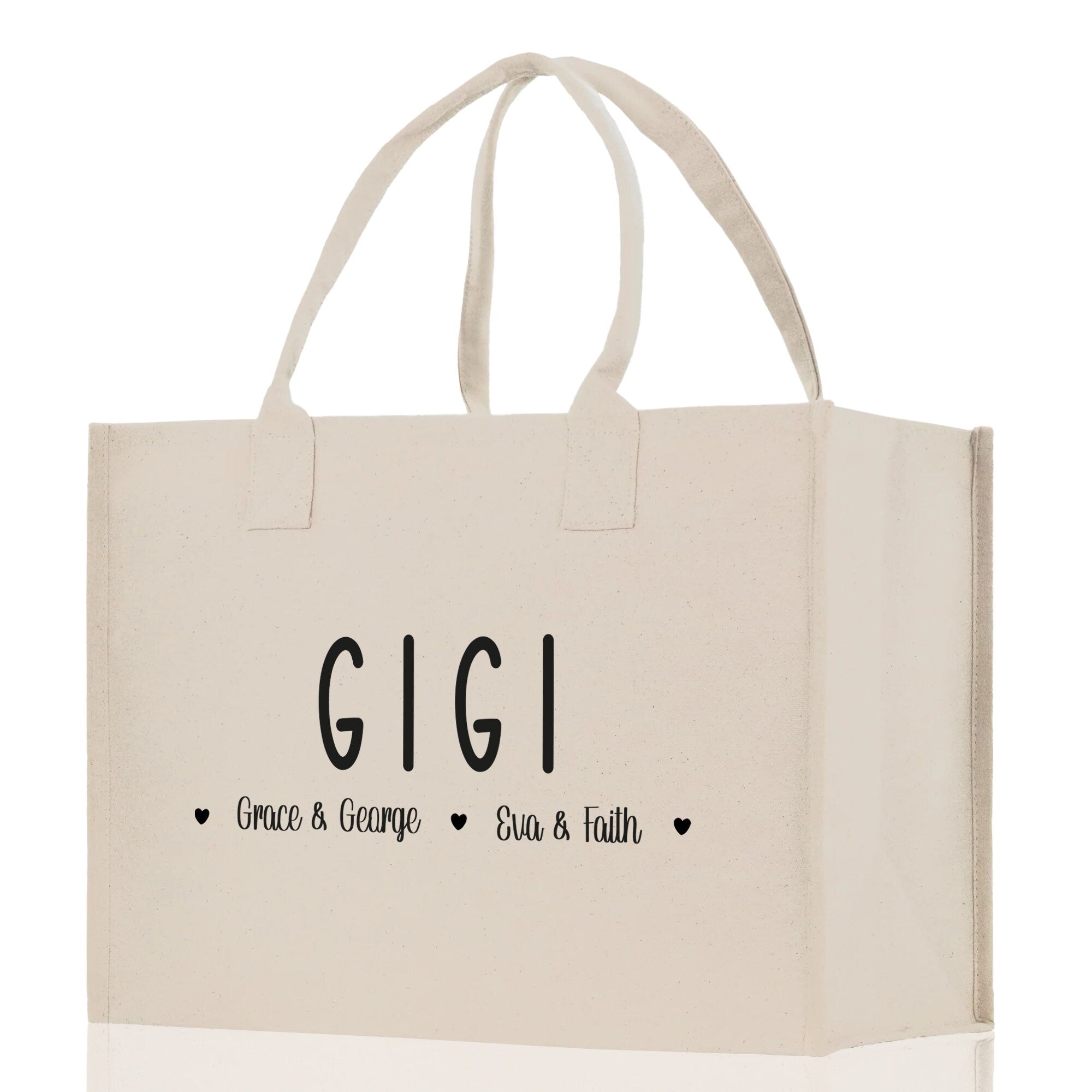 Gigi Grandchild Kids Names Custom Grandma Tote Bag Grandma's Getaway Bag Gigi Bag Personalized Grandma Gift Bag Shopping Bag Mother Day Gift