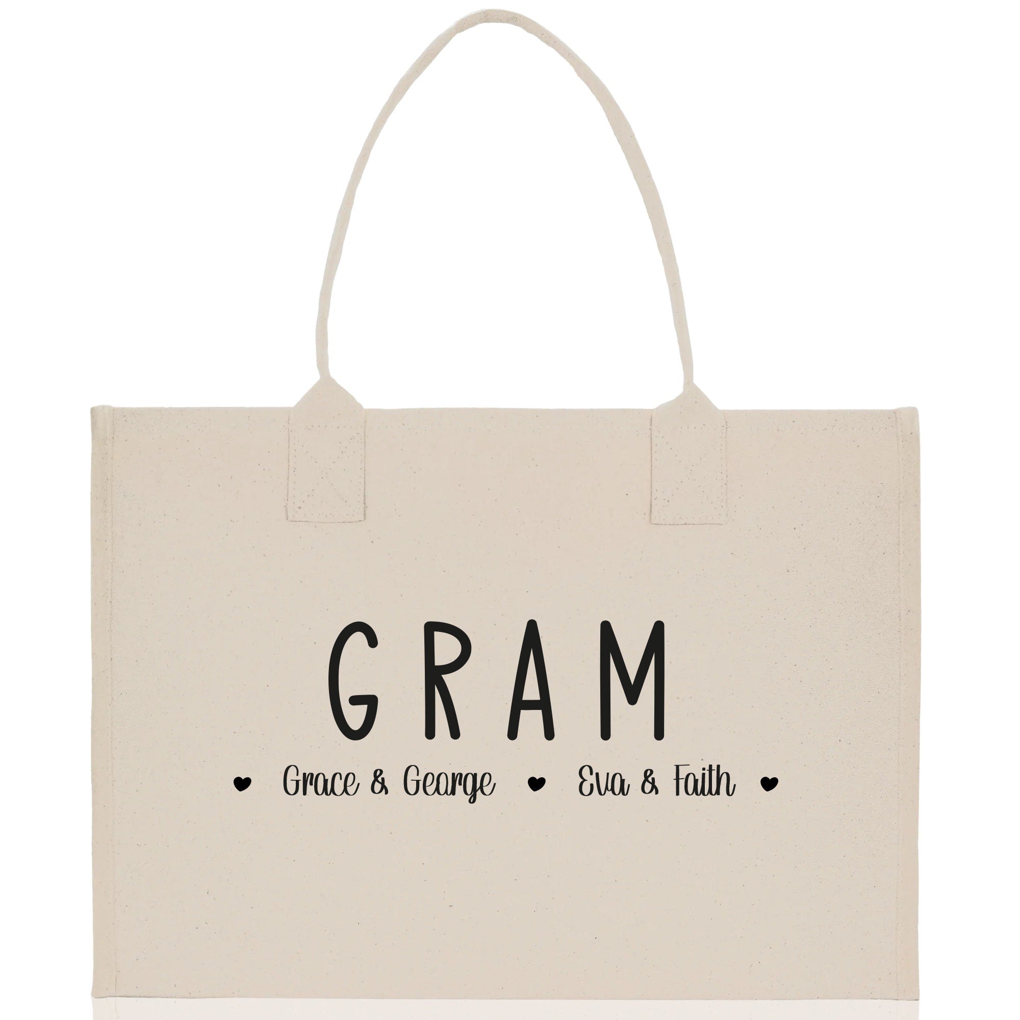 Gram Grandchild Kids Names Custom Grandma Tote Bag Grandma's Getaway Bag Gigi Bag Personalized Grandma Gift Bag Shopping Bag Mother Day Gift